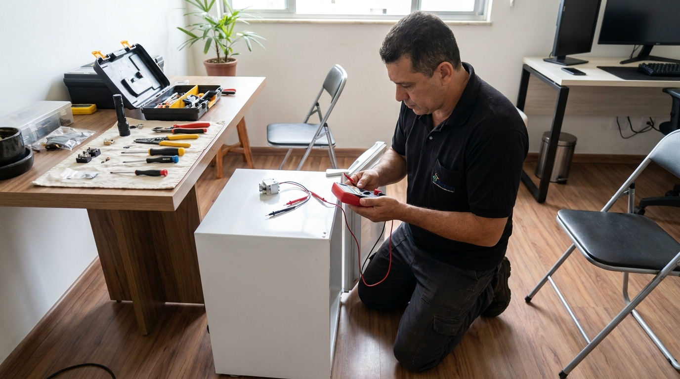 Reparo da placa eletrônica de frigobar na Alvorada, Jundiaí‑SP